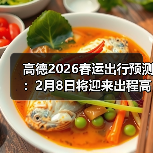 高德2026春运出行预测:2月8日将迎来出程高峰,建议错峰出行(图3) 高德2026春运出行预测:2月8日将迎来出程高峰,建议错峰出行(图3)