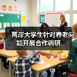 两岸大学生针对养老问题开展合作调研(图3) 两岸大学生针对养老问题开展合作调研(图3)