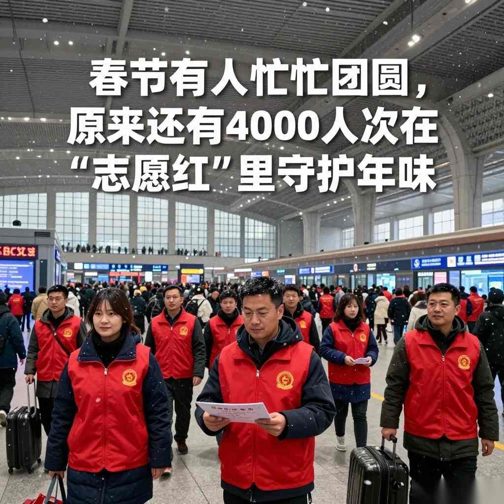 春节有人忙着团圆,原来还有4000人次在“志愿红”里守护年味